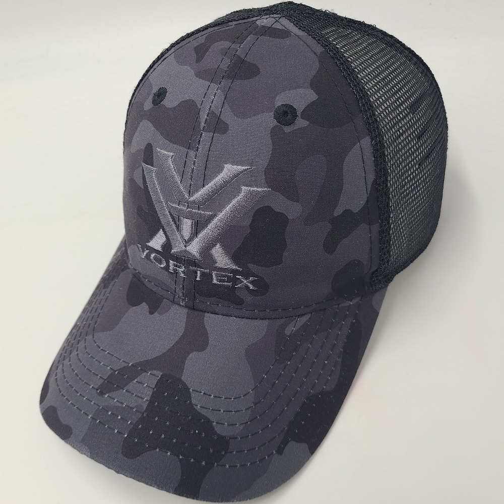 Vortex Optics Hat Snapback Trucker Mesh Gray Black Camo Logo Scopes Outdoors Men